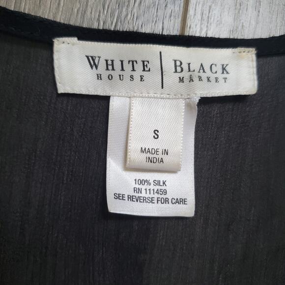 WHBM Silk Cover Up Dress Sheer Beaded Black Navajo Whimsigoth Resort Swim Boho - Picture 4 of 9